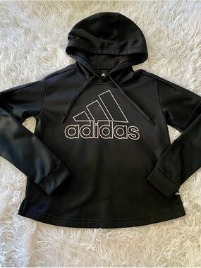 adidas Black Hoodie “Climawarm” White Adidas Logo